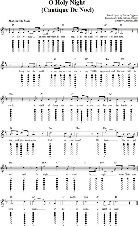 Easy Tin Whistle Songs, Irish Flute Sheet Music, Tin Whistle Christmas Songs, Irish Tin Whistle, Tin Whistle Tabs Songs, O Holy Night Sheet Music, Tin Whistle Sheet Music, Flute Fingering Chart, Penny Whistle