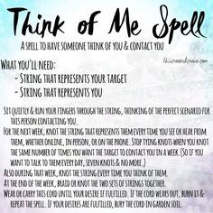 Think Of Me Spell, Ex Back Spell, Spell Witchcraft, Witchcraft Love Spells, Spelling Online, Spells Love, Real Love Spells, White Magic Spells, Revenge Spells