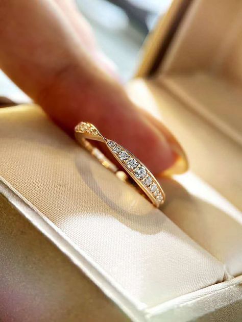 1 Pc Simple Cubic Zirconia Ring For Women For Valentine's Day Gift Wedding Engagement Party JewelryI discovered amazing products on SHEIN.com, come check them out! Gift Wedding Anniversary, Zierlicher Ring, Wedding Anniversary Party, Engagement Party Wedding, Band Jewelry, Cross Ring, Pave Ring, Cubic Zirconia Rings, Proposal Ring