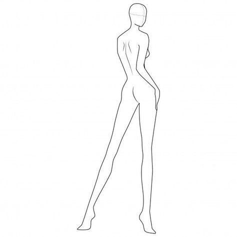 Figure Template, Fashion Illustration Template, Fashion Sketch Template, Silhouette Mode, Croquis Fashion, Fashion Figure Templates, Fashion Illustration Poses, Fashion Model Sketch, Body Template