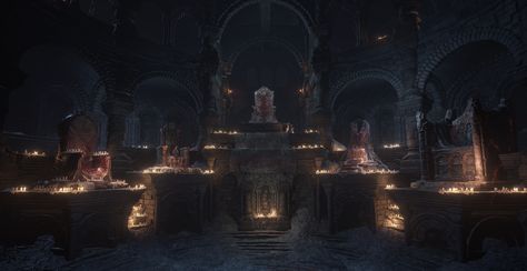 Shrine Interior, Firelink Shrine, Dark Village, Fantasy Concept, Dungeon Maps, Story Setting, Bloodborne, Fantasy Setting, Fantasy Concept Art