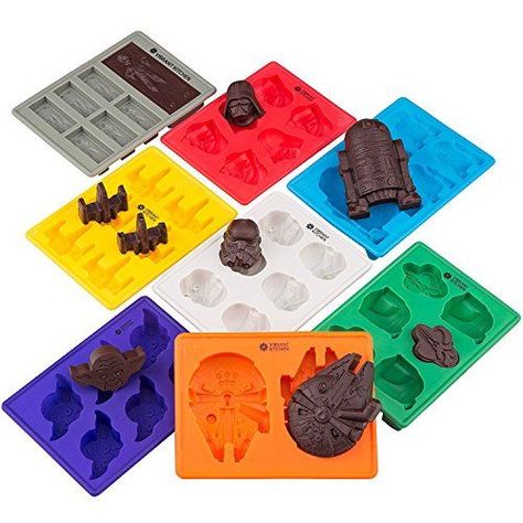 Set of 8 Star Wars Silicone Ice Cube Molds Ice Cube Tray Chocolates, Creative Ice Cubes, Vibrant Kitchen, Candy Making Supplies, Silicone Ice Trays, Star Wars Cake, Chocolate Soap, Star Wars Set, Chocolate Candy Molds