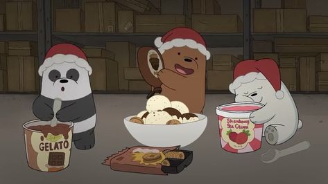 Tag 2 people you love to be with on Christmas 🎄 💖 We Bare Bears Christmas Wallpaper, Wallpaper For Laptop We Bare Bears, We Bare Bears Christmas Pfp, Trio We Bare Bears, Polar Bear From We Bare Bears, Ice Bear We Bare Bears, Bear Recipes, Ice Bears, We Bear