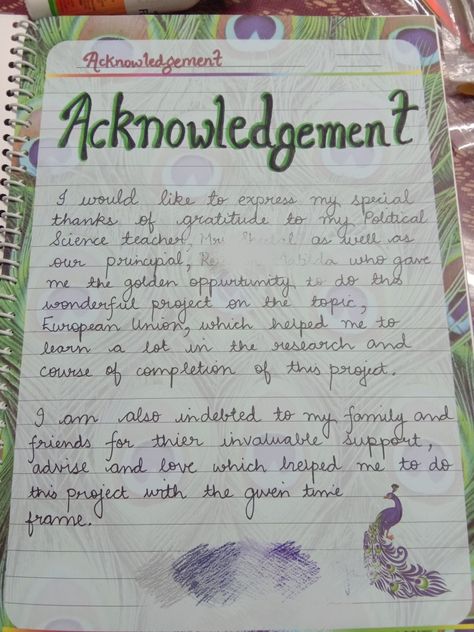 This is the Acknowledgement for my class XII CBSE Project. Thank you! Acknowledge Ment For Project, Headline Design For Project, Heading Decoration Ideas For Project, Science Project Heading Ideas, Project Headings Ideas, Thank You Project Page, English Project Acknowledgement, Acknowledgement Calligraphy For Project, Cover Page For Consumer Rights Project