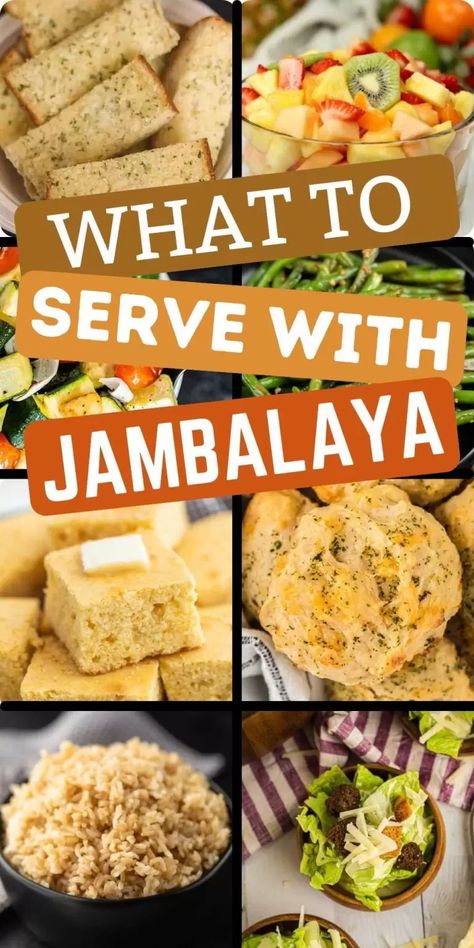 What to serve with Jambalaya - 19 Easy Side Dishes Jambalaya Side Dishes, Jambalaya Sides, Jambalaya Recipe Crockpot, Tropical Fruit Salad Recipe, Jambalaya Recipe Instant Pot, Sausage Jambalaya Recipe, Classic Cornbread, Chicken Jambalaya, Jambalaya Recipe Easy