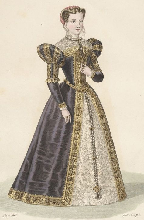 Tudor Fashion Women, Elizabethan Fashion, 16th Century Fashion, Marie Stuart, Tudor Fashion, History Of Fashion, Aged Clothing, Elizabethan Era, Queen Of Scots