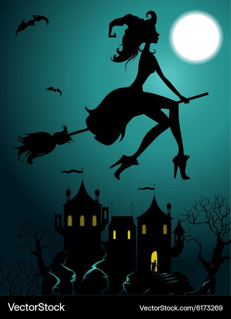 Witch Door Decoration, Witch Door, Dinner Meat, Meals Dinner, Witch Silhouette, Halloween Artwork, Halloween Wallpaper Iphone, Halloween Painting, Door Cover