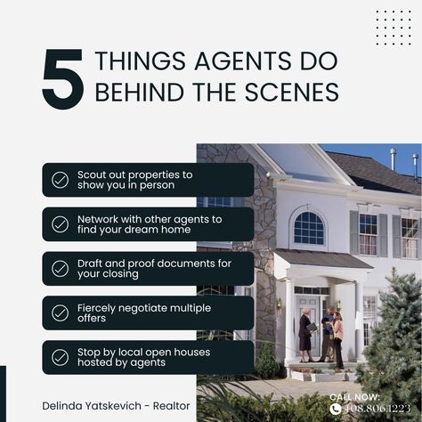 When it comes to your home buying journey, finding your dream home takes center stage. I’ll make sure everything behind the scenes runs smoothly. Contact me today for any real estate questions Delinda Yatskevich dyatskevich77@gmail.com P: (408) 806-1223 #realestate #realestateagent #listreports #buying #selling #homeowner #dreamhome #homeownership #homebuying #homesearch #buyingahome #DelindaYatskevich Day In The Life Of A Real Estate Agent, Commercial Real Estate Agent, Real Estate Marketing Quotes, Funny Real Estate Memes, Closing Day Meme Real Estate, Real Estate Memes, Real Estate Agent Marketing, Real Estate Articles, House Search