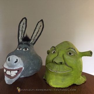 Shrek Donkey Costume, Donkey Mask, Shrek Wedding, Shrek And Donkey, Donkey Costume, Shrek Donkey, Lord Farquaad, Monkey Costumes, Paper Mache Mask