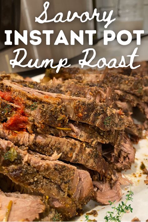 This savory Instant Pot Rump Roast Recipe goes beyond just cooking a rump roast... It combines techniques, ingredient selection, and efficient cooking methods to create a savory and tender meal. #instantpotrumproast Instant Pot Rump Roast, Cooking A Rump Roast, Rump Roast Recipe, Crockpot Rump Roast, Top Round Roast Recipe, Pressure Cooker Roast, Beef Rump Roast, Picnic Roast, Smoked Chuck Roast