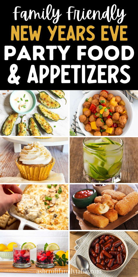 Kid-friendly New Year's Eve party food ideas and appetizers. New Year's Eve Food Traditions, Finger Foods Party, Appetizers Finger Foods, New Years Eve Menu, New Years Appetizers, Best Party Appetizers, New Year's Eve Appetizers, Party Bites, New Years Eve Food