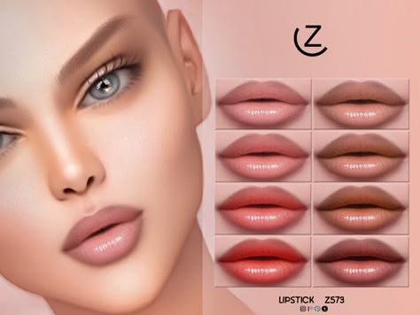 ZENX's LIPSTICK Z573 Sims 4 Lipstick Cc Patreon, Sims 4 Cc Lipstick, 90s Lipstick, Sims 3 Mods, Women Lipstick, Nose Shapes, The Sims 4 Skin, Makeup Cc, Sims 4 Cc Makeup