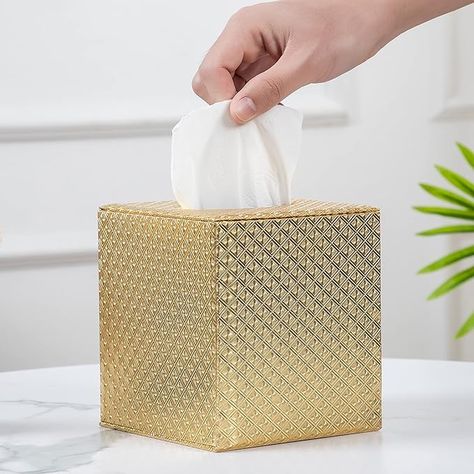 Amazon.com: Gold Tissue Box Cover,Tissue Box Cover Square,Gold Tissue Box Holders,Tissue Holder for Bathroom Accessories,Bathroom Tissue Holders : Home & Kitchen Bathroom Tissue Holder, Gold Bathroom Accessories, Tissue Cover, Bathroom Tissue, Tissue Box Holder, Tabletop Accessories, Accessories Holder, Pu Fabric, Tissue Box Cover