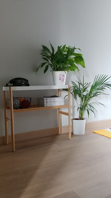 Narrow hallway | Ikea Satsumas Satsumas Ikea, Ikea Satsumas, Ikea Molger, Japandi Home, Hallway Designs, Loft Decor, Small Stool, Narrow Hallway, Hallway Ideas