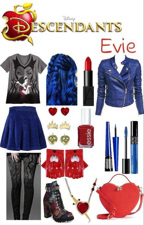 Halloween Costumes Descendants, Descendants Rise Of Red Costume Diy, The Descendants Costume, Evie Descendants Costume Diy, Evie Descendants Inspired Outfits, Diy Evie Costume Descendants, Desendents Inspired Outfits, Werewolf Inspired Outfits, Descendants Outfit Ideas Red