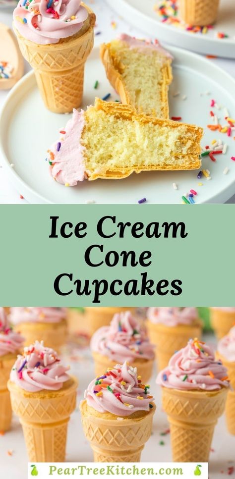 Ready to make cupcakes even more fun? Try baking them right inside ice cream cones! It's super easy, looks totally adorable, and is the perfect treat for parties or just a special dessert at home. Cupcakes Made In Ice Cream Cones, Cupcakes In Ice Cream Cones How To Make, Cupcakes With Ice Cream Cones On Top, Cake In Cones Ice Cream Cupcakes, Cupcakes In Cones, Cupcake With Ice Cream Cone, Baking Cupcakes In Ice Cream Cones, Pumpkin Ice Cream Cone Cupcakes, Cone Cupcakes Ideas