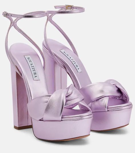 Purple High Heels, Shoes Heels Classy, Heels Classy, Purple Shoes, Leather Platform Sandals, Shoe Inspiration, Girly Shoes, Elegant Shoes, Fashion Heels