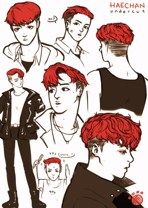 haechan with an undercut would be magical Ponytail Drawing, Chibi Hair, Anime Boy Hair, Manga Drawing Tutorials, Hair Sketch, Boys With Curly Hair, Sketch Inspiration, Anime Hair, Hair Reference