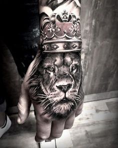 Hand Tattoo For Guys, Lion Hand Tattoo Men, For Hand Tattoo, Natur Tattoo Arm, Tiger Hand Tattoo, Lion Hand Tattoo, Lion Forearm Tattoos, Simple Hand Tattoos, Lion Art Tattoo