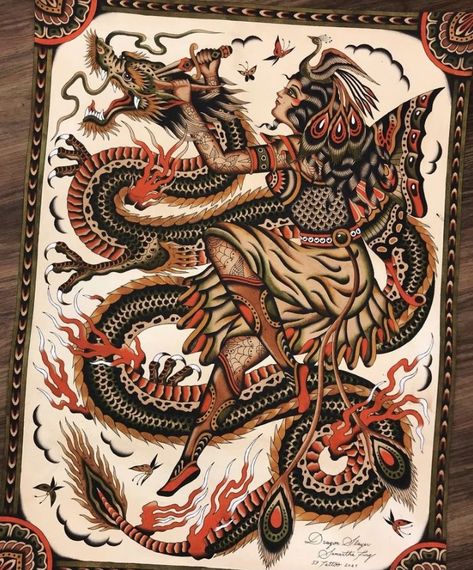 Americana Back Tattoo, Traditional Back Tattoo Design, American Traditional Tattoos Dragon, European Traditional Tattoo, Old School Back Tattoo, Traditional Back Piece Tattoo, Traditional Tattoo Back, American Traditional Back Piece, Traditional Back Piece