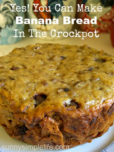 Crock Pot Banana Bread, Crockpot Banana Bread, Slow Cooker Banana Bread, Banana Bread Brownies, Slow Cooker Bread, Coconut Dessert, Multi Cooker, Crock Pot Desserts, Slow Cooker Desserts