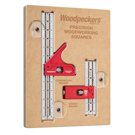 OneTime Tool Combination Square + Double Square Standard Set in MDF Case Combination Square, Woodworking Square, Sliding Compound Miter Saw, Router Jig, Tools Shop, Woodpeckers, Woodworking Hand Tools, Router Table, Wood Joinery