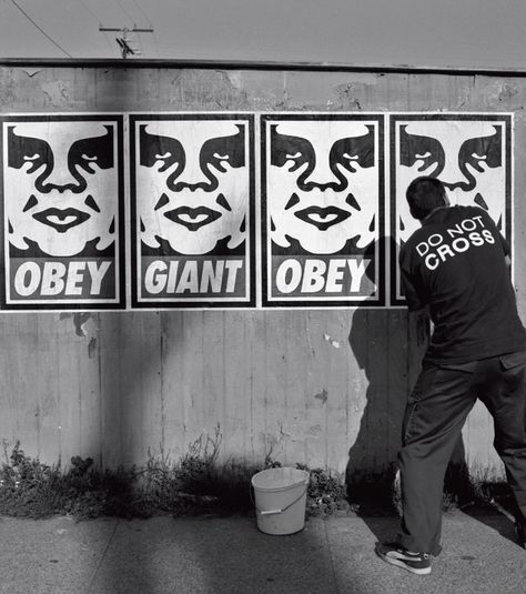 1.23b Shepard Fairey, "Obey," 1996, campaign poster installed in public street art (American). Obey Wallpaper, Shepard Fairey Art, Obama Poster, Obey Giant, Rhode Island School Of Design, Shepard Fairey Obey, Island School, Tag Street Art, Reading Art