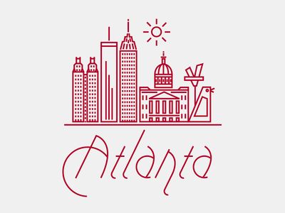 Graphic of Atlanta (including the Big Chicken) Georgia State Tattoo Ideas, Atlanta Drawing, Atlanta Landmarks, Atlanta Trip, Chalkboard Wall Bedroom, Biggest Chicken, Atlanta Skyline, Georgia Girls, City Sketch