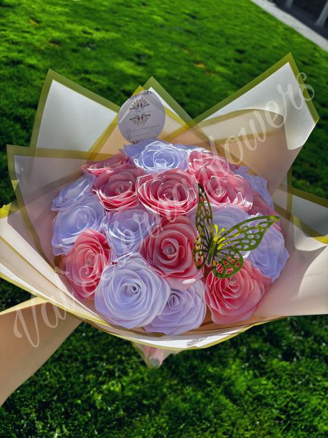 Eternal bouquet Eternal Bouquet, Ribbon Bouquets, Pink And White Bouquet, Eternal Rose, Ribbon Bouquet, Roses Bouquet, Ribbon Roses, White Bouquet, Rose Bouquet