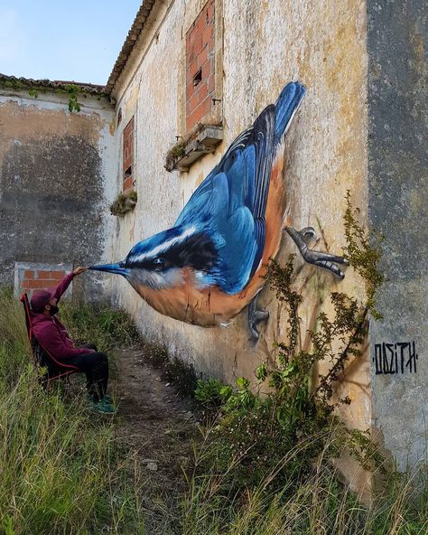 Street Artist SÉRGIO ODEITH. Sérgio Odeith is a street artist from Damaia, Portugal. Odeith makes realistic drawings using graffiti art. FOR MORE VIEW WEBSITE    #streetartgraffiti #streetart #graffiti #streetartists #streetartmural #3ddrawings #art #odeith #anamorphicart #graffitidrawing #graffitiart #streetartist Seni Mural, Urbane Kunst, Sidewalk Art, Street Mural, Urban Street Art, 3d Street Art, Amazing Street Art, Graffiti Murals, Seni 3d