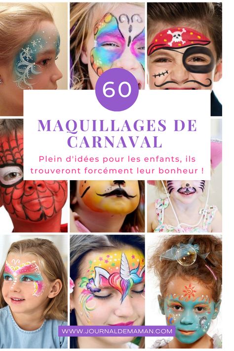 60 idées de maquillages pour filles et garçons. Votre enfant trouvera forcément le maquillage qui lui plaira ! Makeup Art, Face Painting, Facial, Makeup, Art, Make Up