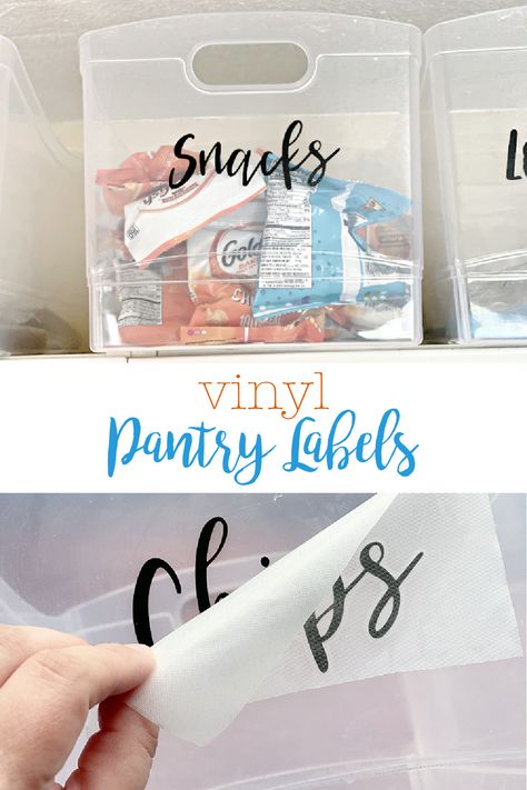 Easily make vinyl labels for your pantry storage bins. The new kerning feature in Cricut Design Space makes it even easier. Vinyl Labels For Storage Bins, Cricut Vinyl Labels, Cricut Labels For Storage Bins, Diy Labels For Storage Bins, Cricut Labels, Labels For Storage Bins, Pantry Bins, Vinyl Pantry Labels, Space Hacks