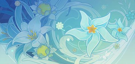 Genshin Header, Genshin Banner, Special Background, Twt Layout, Blue Banner, Desktop Wallpaper Art, Anime Printables, Cute Headers, Travel Notes