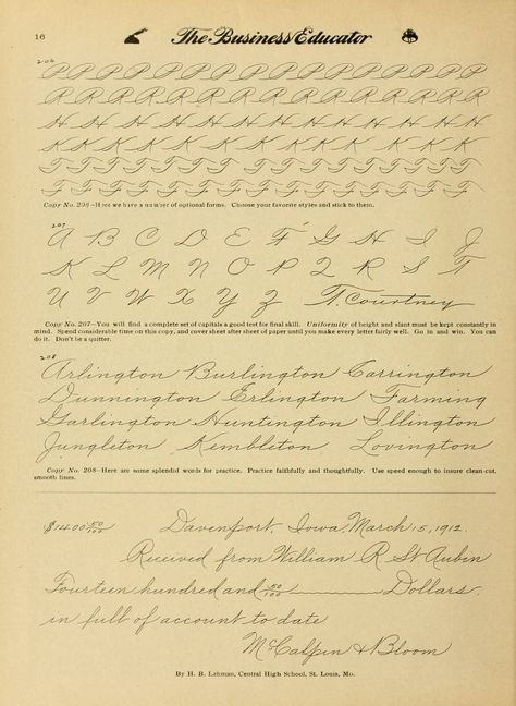 Business Cursive, Spencerian Penmanship, Palmer Method, Handwriting Exercises, Spencerian Script, Penmanship Handwriting, Classic Lettering, Cursive Handwriting Worksheets, Calligraphy Worksheet