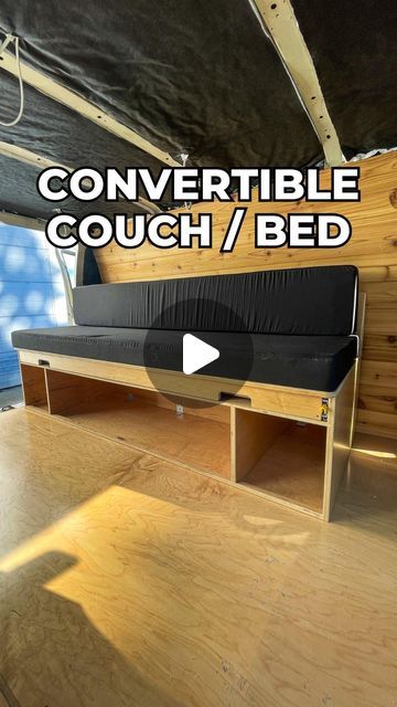 Custom Campervan Builds & Conversions | Car Camper Kits on Instagram: "It’s as easy as opening a drawer 👌 You don’t have to settle for a van without a bed and a couch when the Frontier Futon is here to deliver both in a supremely sturdy package 😄  This fantastic piece of transforming furniture is available as a DIY assembly kit and it’s made with love right here in the PNW 🏔️   There’s even a custom mattress with your choice of color and firmness! Could you see the Frontier Futon working in your camper conversion? 🚐" Camper Pull Out Couch, Diy Rv Furniture Ideas, Pull Out Bed Camper, Camper Bed Diy, Camper Bed Ideas Small Spaces, Diy Camper Bed Ideas, Diy Camper Bed, Diy Couch Bed, Campervan Bed Ideas