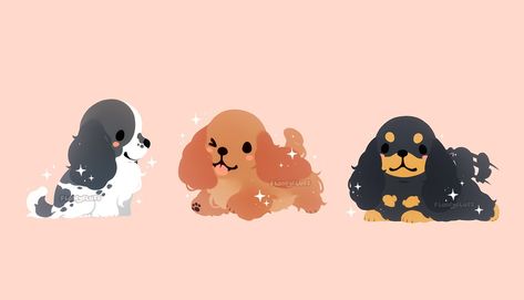 Floofy Fluff, Chibi Dog, Dog Doodle, Pet Anime, Dog Design Art, Cute Dog Drawing, Spaniel Art, Puppy Drawing, Cute Kawaii Animals