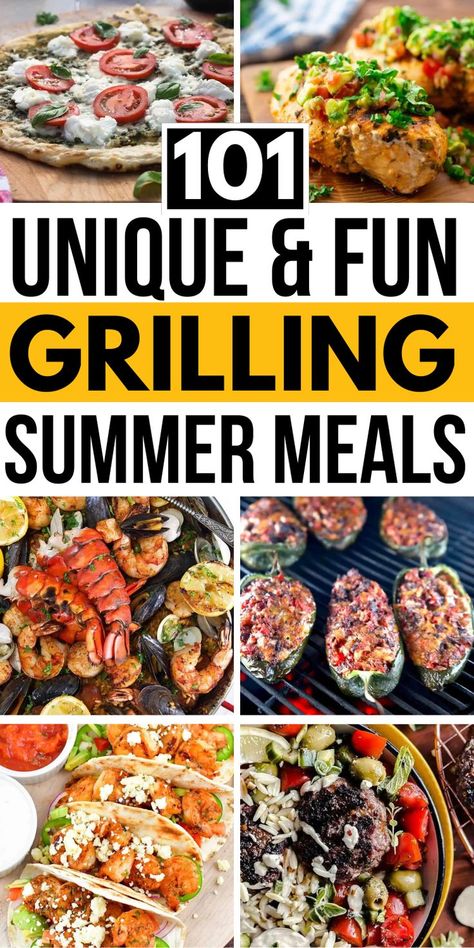 summer grill recipes Pasta On The Grill, Easy Grilled Meals, Best Grilled Recipes, Grilling For A Crowd Summer, Beginner Grilling Recipes, Sunday Dinner On The Grill, Grilled Recipes For Dinner, What To Make On The Grill, Grill Meals For A Crowd