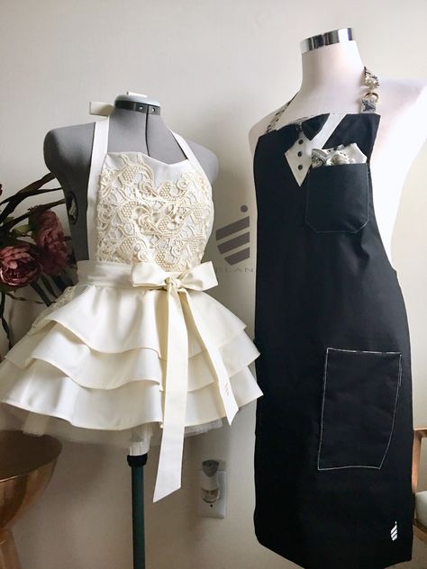 Wedding Aprons Ideas, Bridal Apron, Unique Bridal Shower Gifts, Free Printable Sewing Patterns, Ivory Bride, Bridal Shower Gifts For Bride, Fashion Apron, Diy Apron, Dreamy Wedding Dress