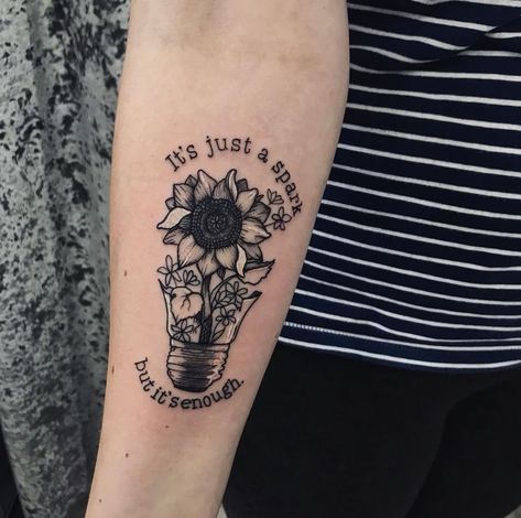 My first tattoo, representing hope. It's Just A Spark Tattoo, Just A Spark Tattoo, Spark Tattoo, Hope Tattoo, Sweet Tattoos, First Tattoo, I Tattoo, Skull Tattoo, Geometric Tattoo