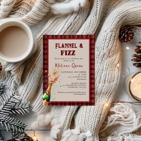 Flannel & fizz winter red & black bridal shower invitation | Zazzle Flannel And Fizz, Winter Red, Black Bridal, Bridal Shower Party, Bridal Shower Invitation, Bride To Be, Shower Party, Bridal Shower Invitations, Buffalo Plaid