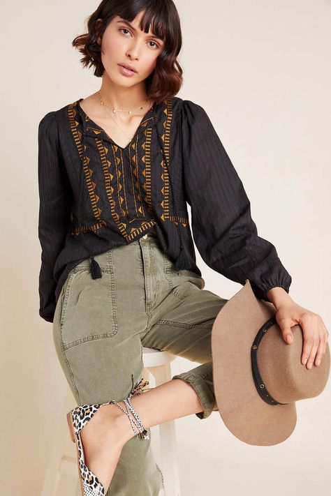 DOLAN Collection Astrid Embroidered Peasant Blouse, #Anthropologie, commission link Mexican Peasant Blouse, Women's Winter Outfits, Blouse Outfit, Peasant Blouse, Peasant Tops, Boho Blouses, Fashion Tops, Online Womens Clothing, Pullover Styling