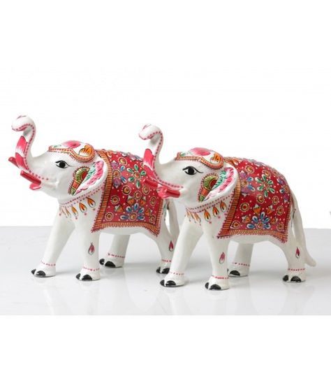 Hand painted metallic white elephant an example of Rajasthani fine meenakari work on metal Royal Elephant, Wooden Handicrafts, Elephant Sketch, Wooden Pillars, Elephant Images, Rajasthani Art, Elephant Ornament, Colorful Elephant, Elephant Sculpture