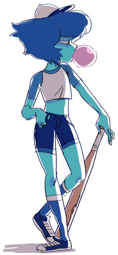 A Cartoon, Cartoon Character, Steven Universe, Blue Hair, Lapis Lazuli, A Girl, Universe, Baseball, Hair