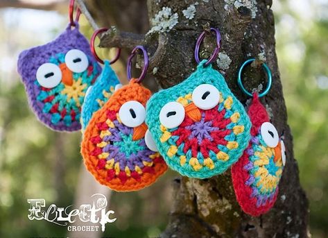 Owl Key Chain Crochet Free Pattern Owl Crochet Pattern Free, Crochet Owls, Owl Crochet Patterns, Owl Keychain, The Whoot, Crochet Keychain Pattern, Crochet Owl, Owl Patterns, Haken Baby