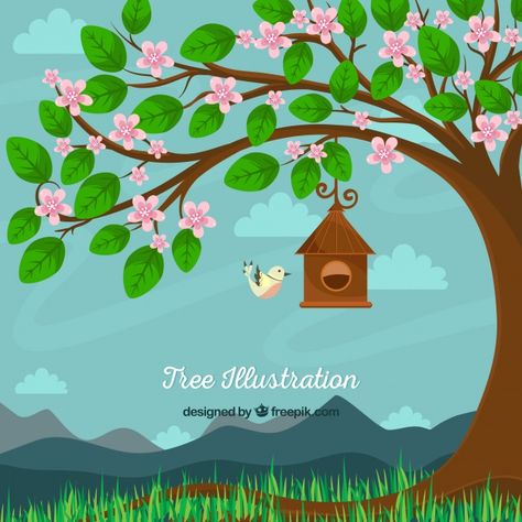 More than a million free vectors, PSD, photos and free icons. Exclusive freebies and all graphic resources that you need for your projects Preschool Creative Art, Boom Kunst, Pretty Background, Bird Vector, Tree Logo Design, Pretty Backgrounds, Paper Tree, Class Decoration, Tree Illustration