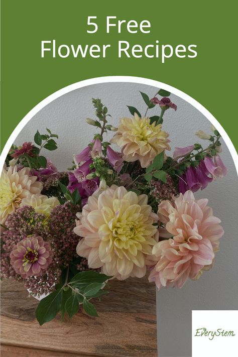 I have a gift for you! I’m sharing five simple recipes with only five flower ingredients in each, that you can use to build profitable floral designs. You can create beautiful and profitable floral arrangements for your customers using formulas like the ones I'm sharing today with EveryStem Florist Software. Learn more and grab the free recipes here! Principles Of Floral Design, Flower Arrangement Recipes, Floral Arrangement Recipe, Floral Recipes Flower Arrangements, Flower Recipes Arrangement, Floral Recipes, Flower Recipes, Flower Business, Line Flower