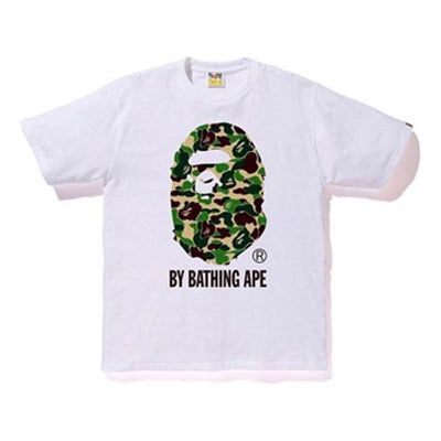 BAPE Abc By Bathing Tee Green Camouflage Large Ape Head Short Sleeve T-shirt Unisex White BAPE19SS-002 (Unisex/Short Sleeve/Gift Recommend) Bathing Ape Shirt, Bape Shirt, Baggy T-shirt, College T Shirts, Bathing Ape, A Bathing Ape, New Quotes, Unisex Shorts, Logo T Shirt