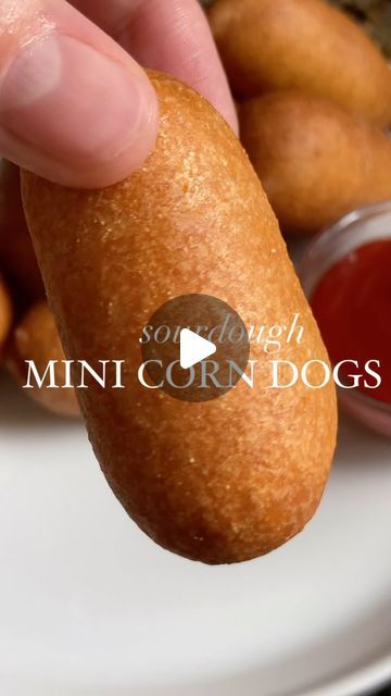 Corn Dog Recipe, Mini Corn Dogs, Corndog Recipe, Corn Dog, Sourdough Discard, Corn Dogs, The Fair, The Message, Golden Brown