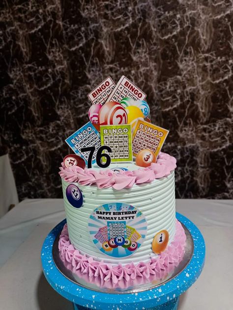 Bingo Cake Design, Bingo Theme Cake, Bingo Cake Ideas, Games Cake, Bingo Cake, Bingo Party, Money Cake, Adult Birthday Cakes, Beautiful Birthday Cakes