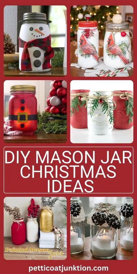 Snowman Mason Jar Craft, Easy Mason Jar Christmas Crafts, Snowman Jars Diy, How To Decorate Mason Jars For Christmas, Christmas Mason Jars Diy Gifts, Ball Mason Jars Ideas, Easy Mason Jar Centerpieces, Diy Christmas Mason Jars Crafts, Glass Jar Christmas Crafts